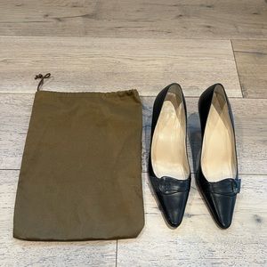 Coach Florentina black kitten heel. Great deal. Made in Italy shoes.